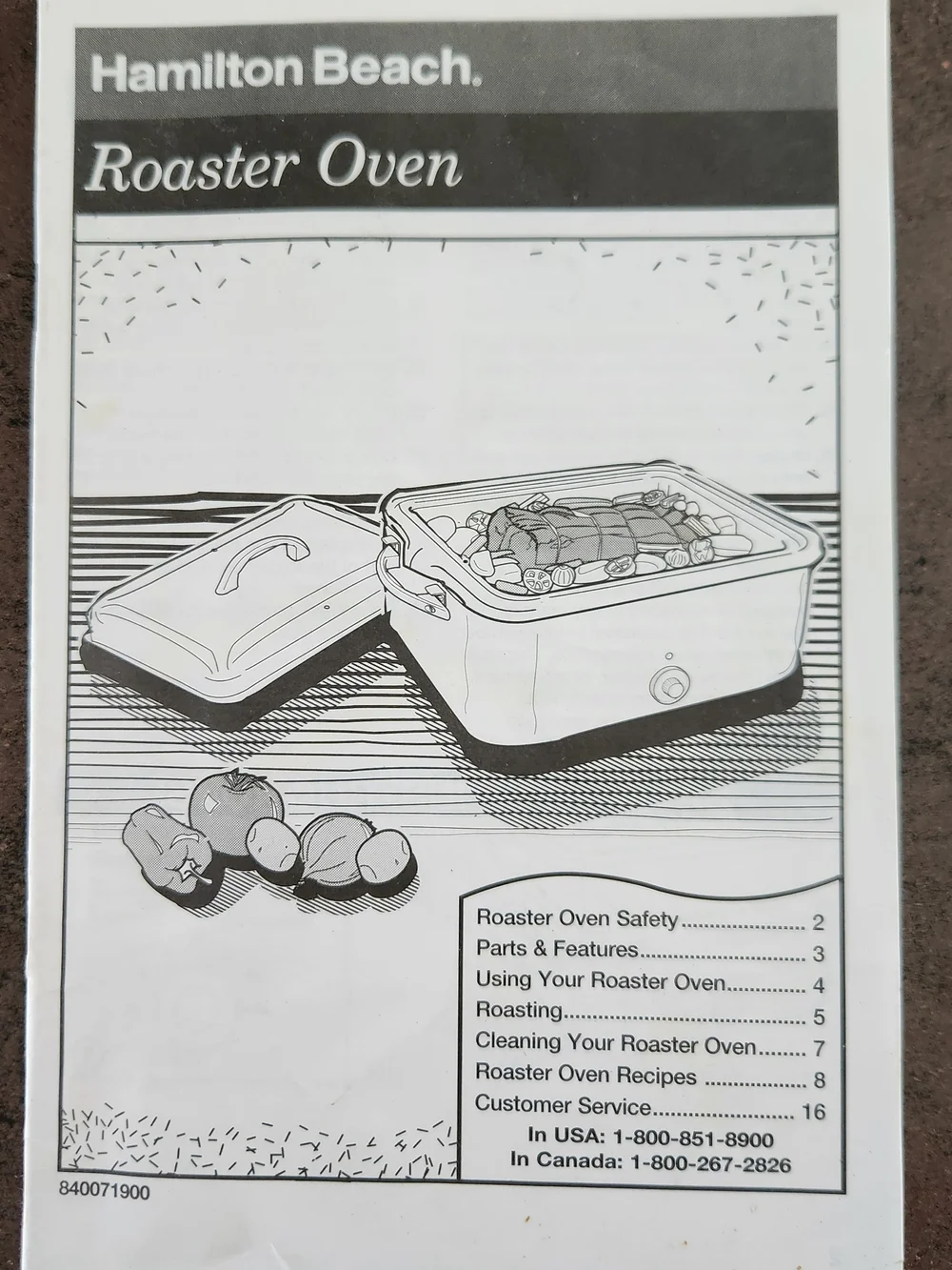 Hamilton Beach Roaster Oven Paper Manual & Recipes 840071900 English/French